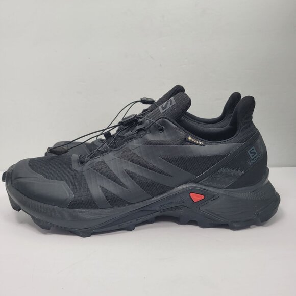 Salomon Supercross Men's Gore-Tex Black Running Shoes 408092 US Size 10 - Picture 2 of 7